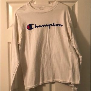 Champion long sleeve white tee